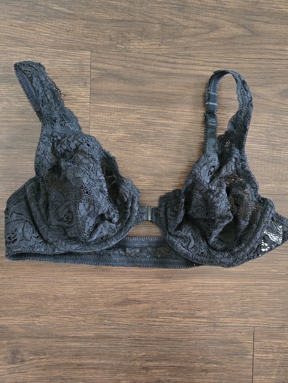 Wacoal Vintage Sheer Lace Unlined Front Close Bra 34B